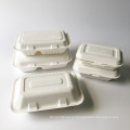 Caixa descartável Bagasse Shells Takeaway Hinged Box